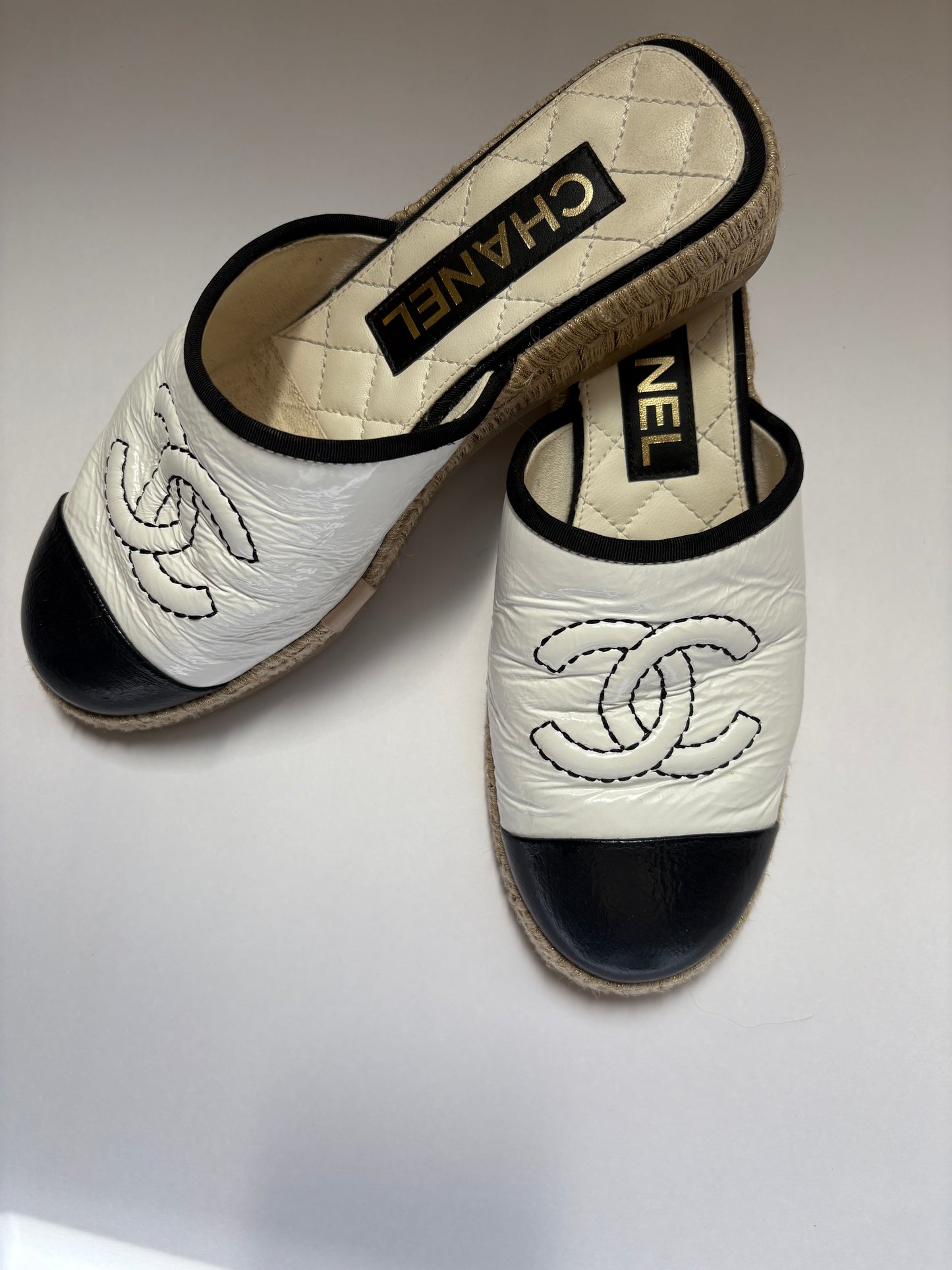 Chanel Mule Espadrilles Leather Size 7