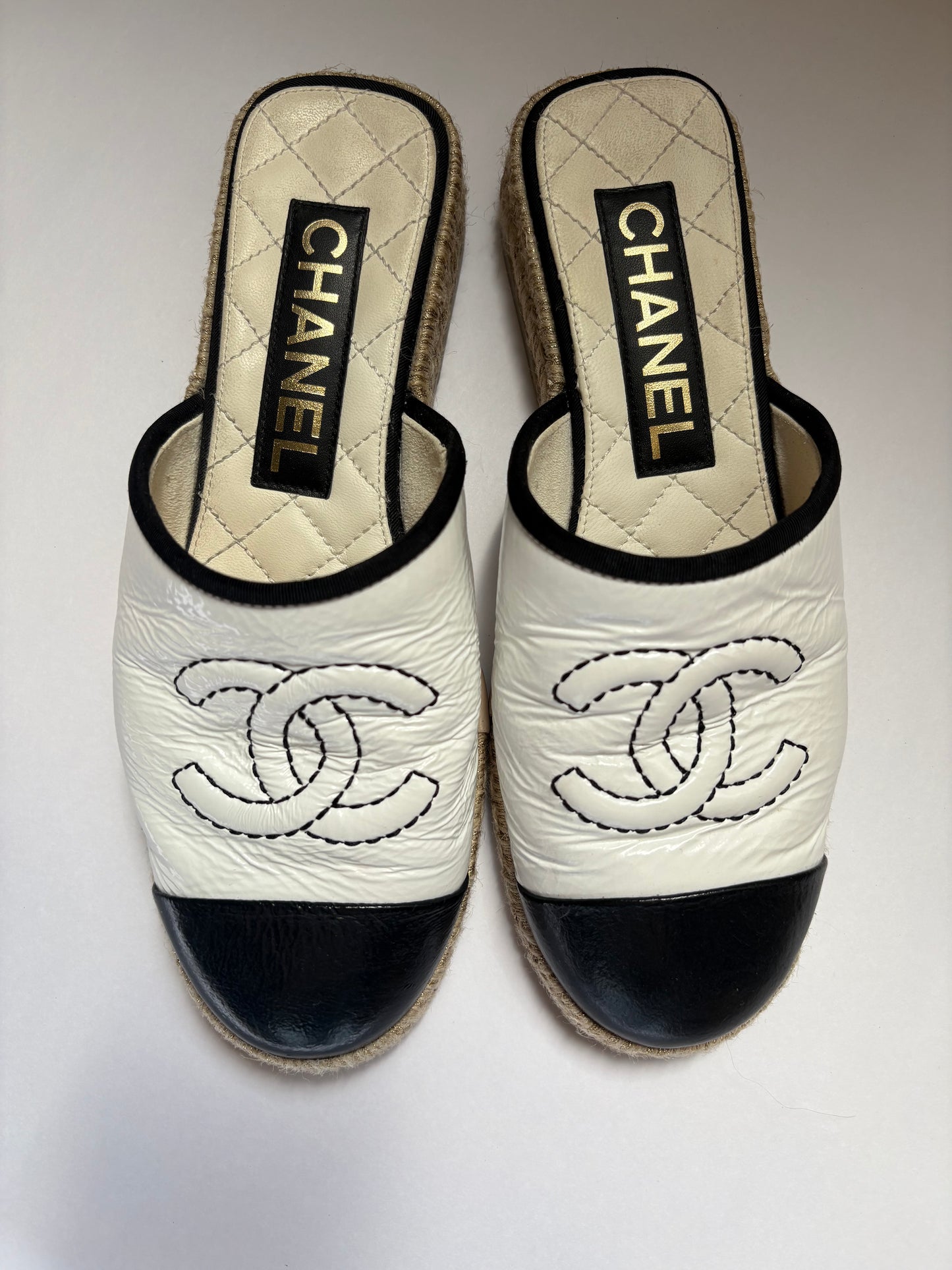 Chanel Mule Espadrilles Leather Size 7