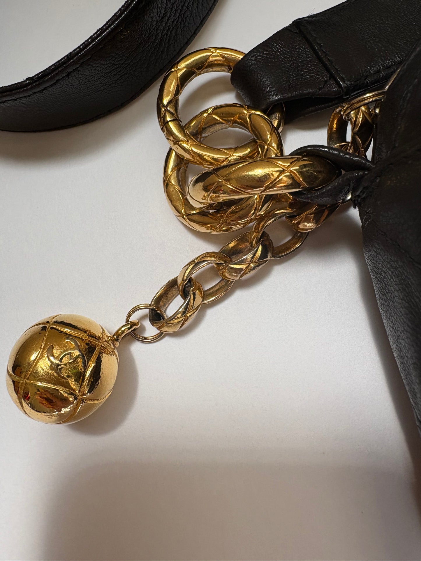 Chanel Shoulder Bag Matelasse Lambskin Black Coco Ball Charm