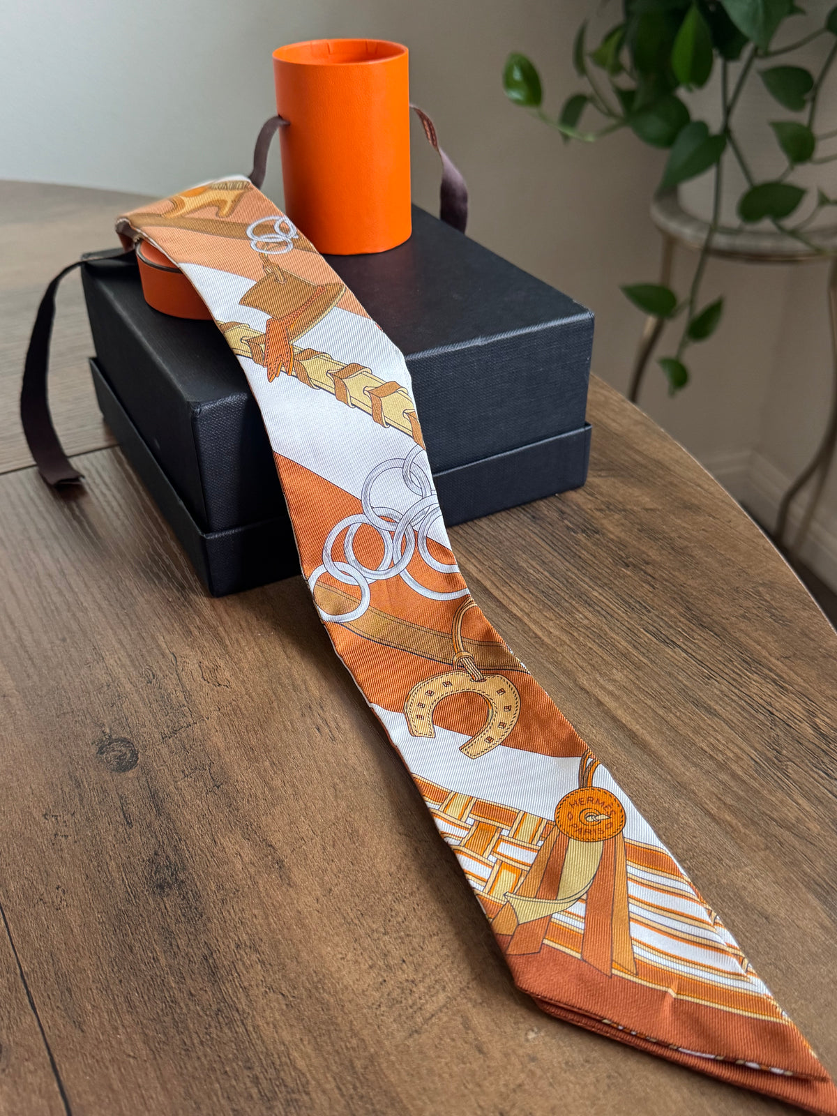 HERMES TWILLY ORANGE AND WHITE