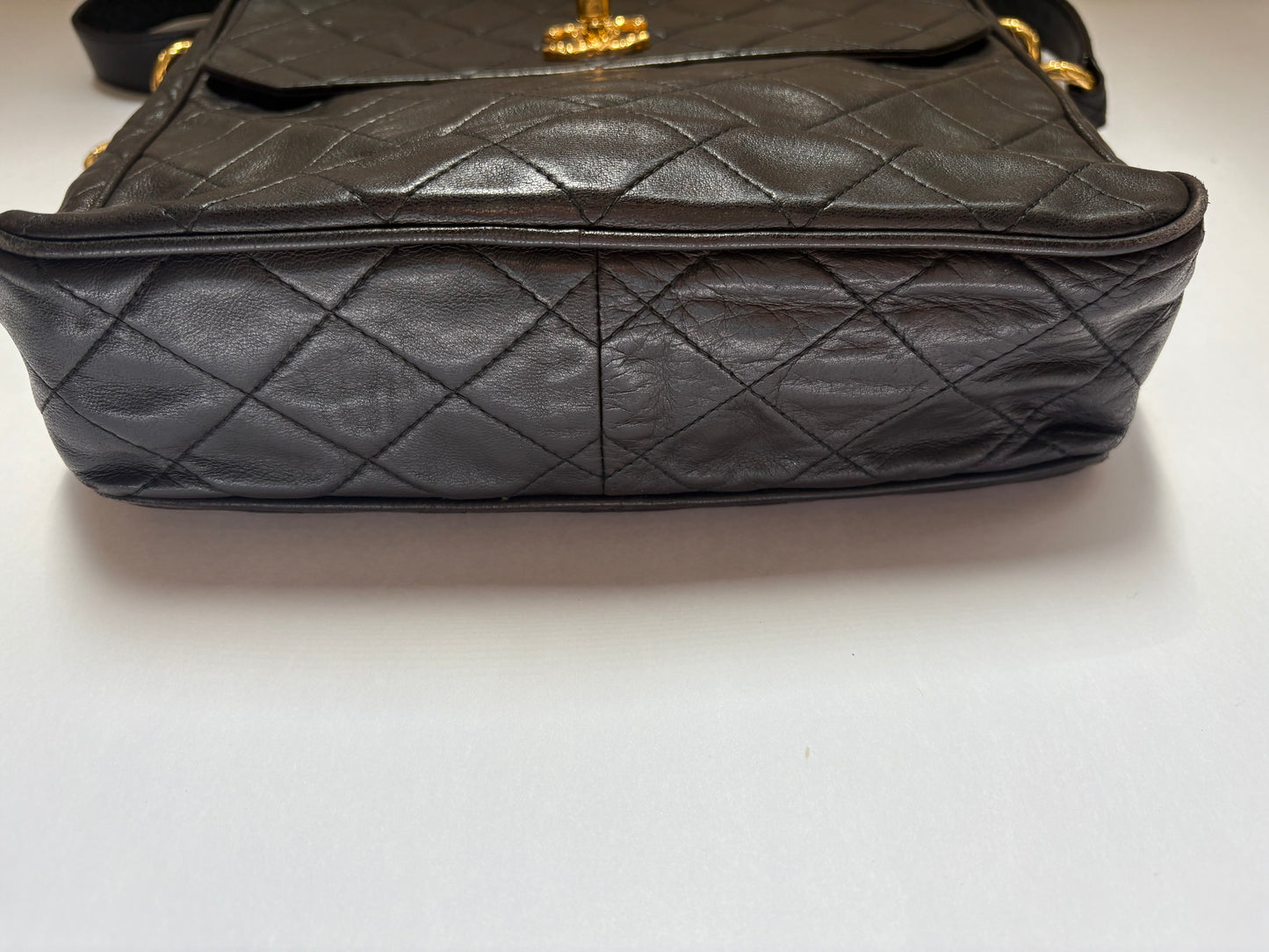 Chanel Shoulder Bag Matelasse Lambskin Black Coco Ball Charm