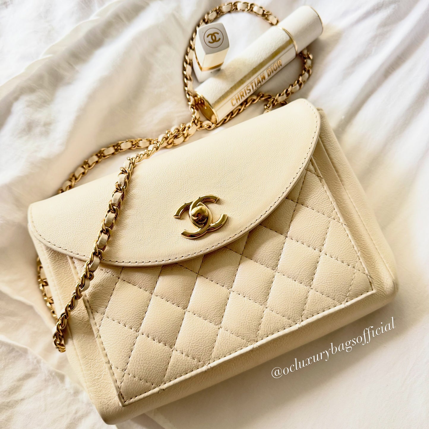 CHANEL SMART POCKET IVORY CAVIAR LEATHER