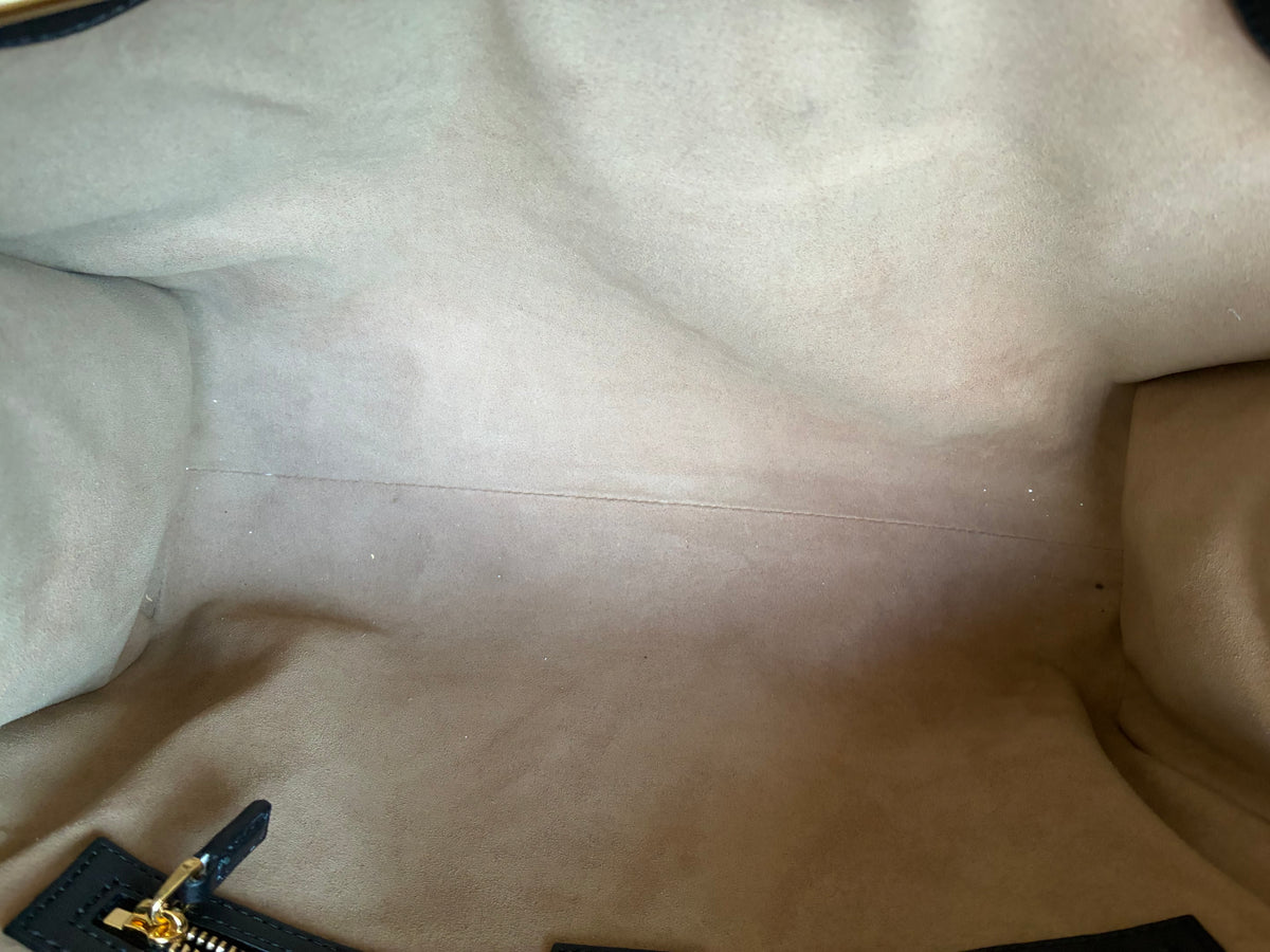 BLACK GUCCI PADLOCK TOTE