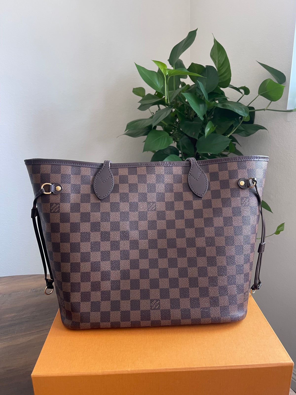 LV DAMIER EBENE PINK INTERIOR WITHOUT POUCH PRE-OWED