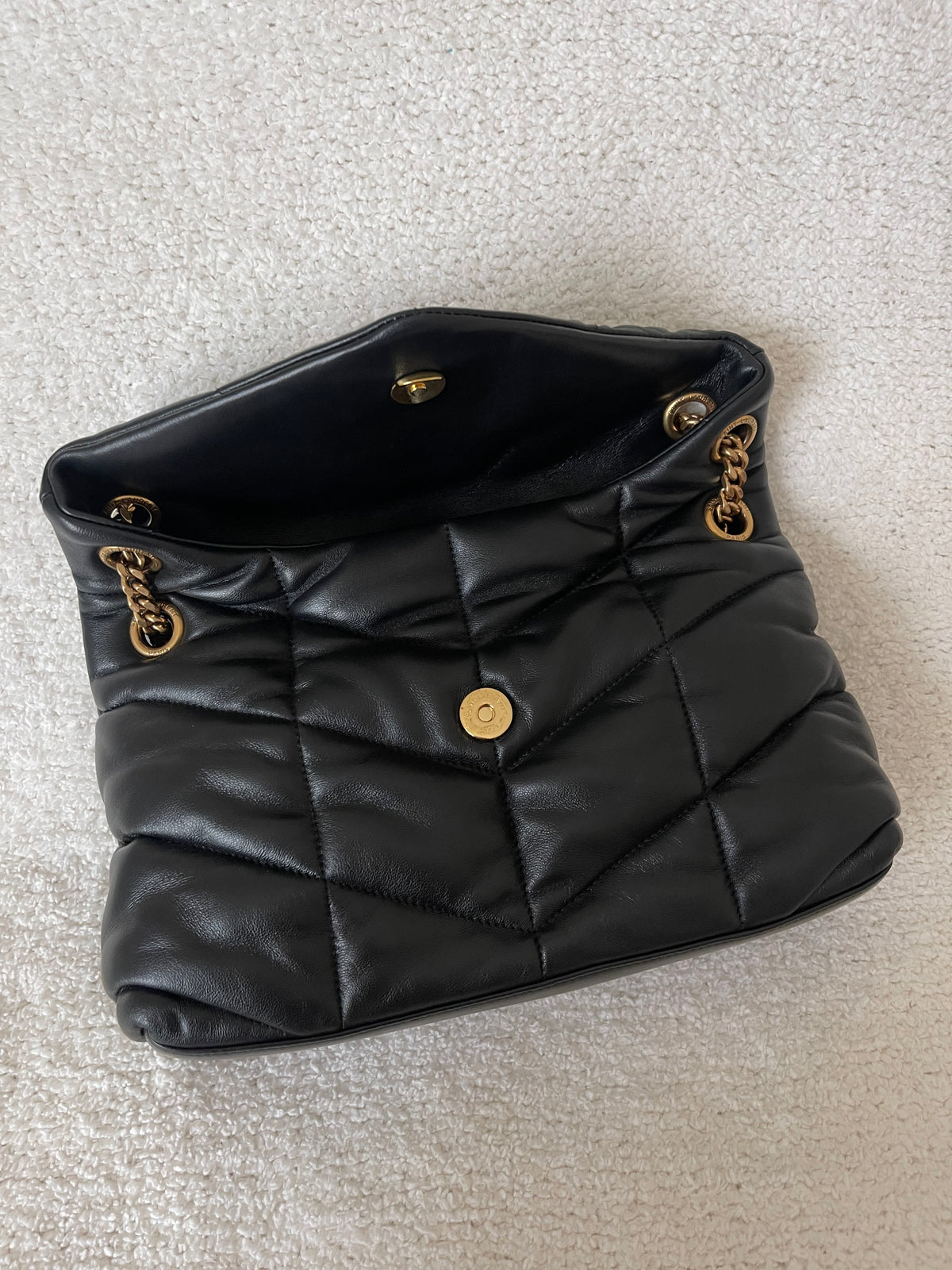 YSL BLACK PUFFER GOLD HARDWARE FULL SET