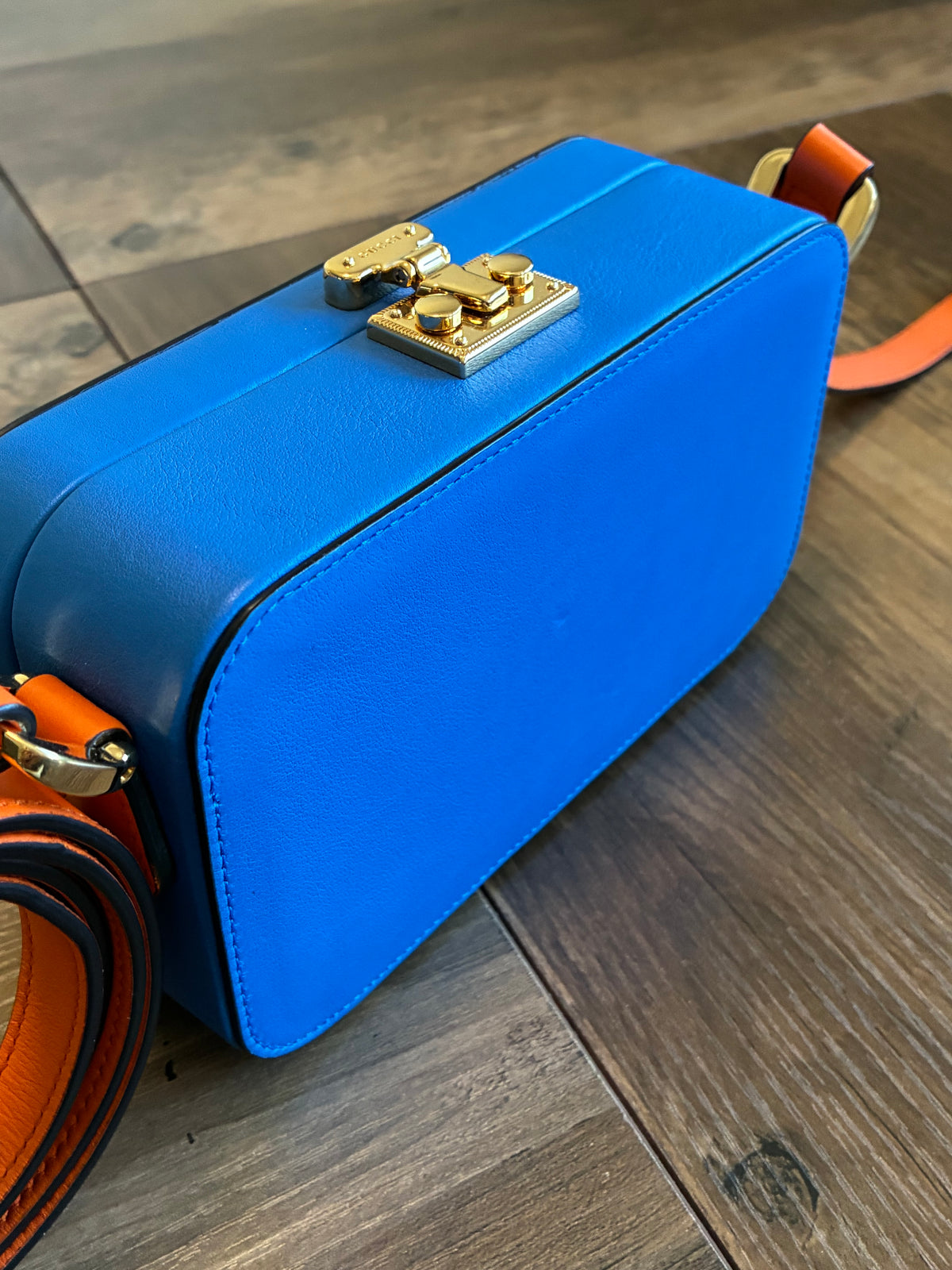 MINI GUCCI ORANGE & BLUE GG TRUNK CROSSBODY