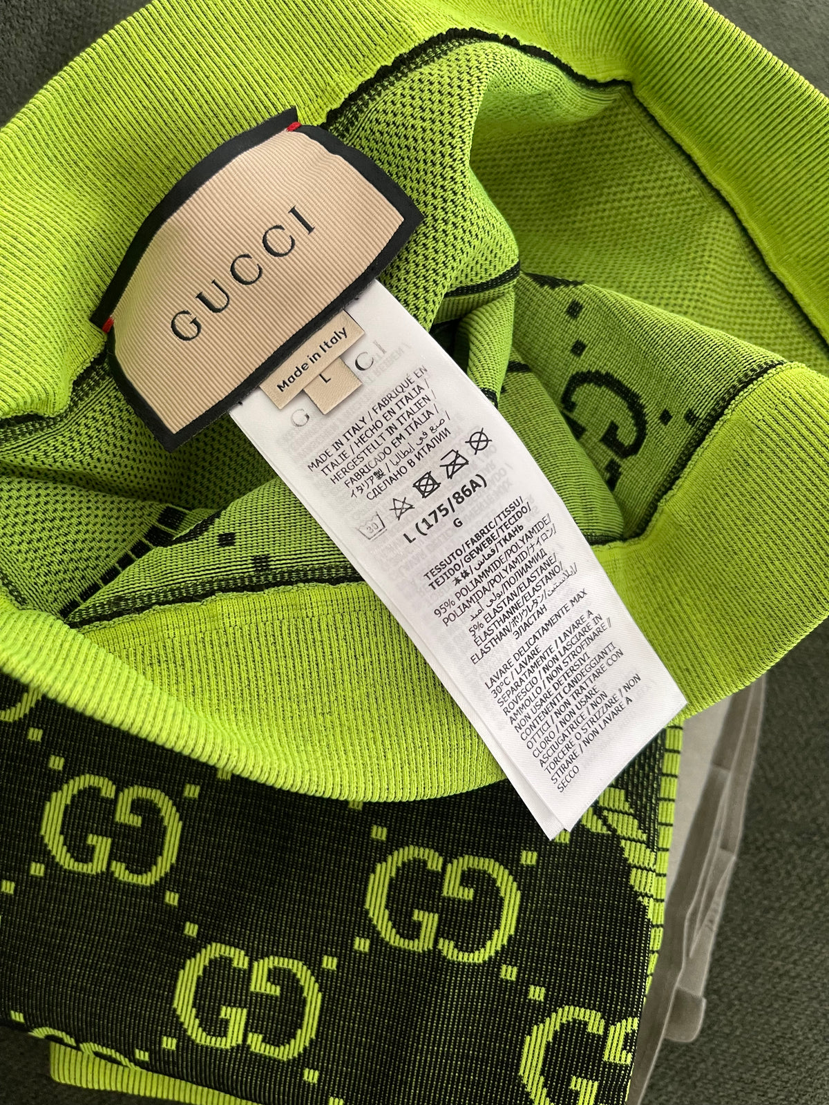 GUCCI LEGGINGS GREEN NEON